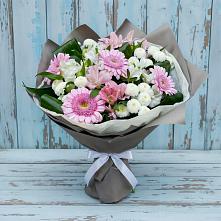 Букет цветов из:  Герберы, Альстромерии и Хризантемы #REPLACE_PRED# Лазаревское