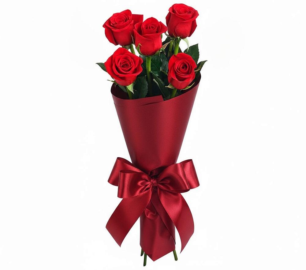 Букет 5 Красных роз Эдлесс Лав в Лазаревское