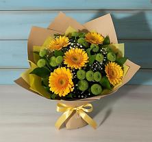 Букет цветов из:  Герберы и Хризантемы в Лазаревское