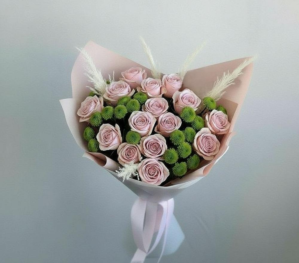 Букет цветов из: Розы и Хризантемы в Лазаревское