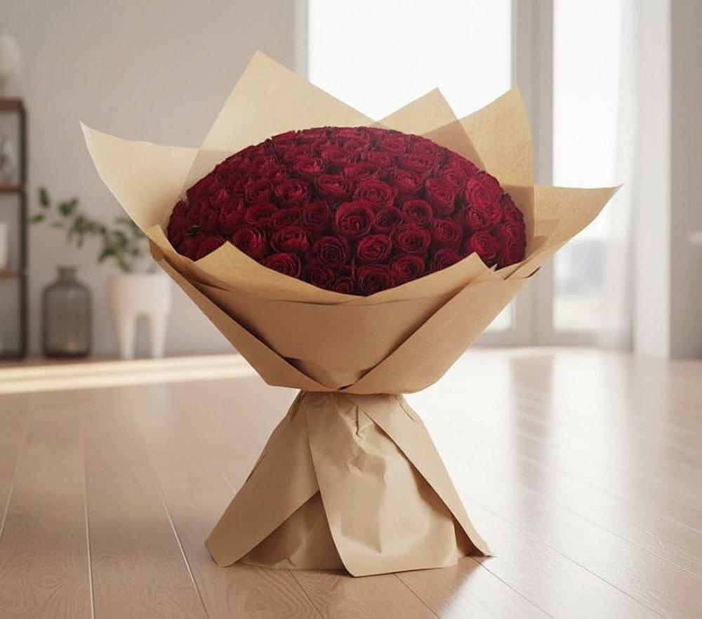 Букет 101 Красная роза в Лазаревское