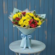 Букет цветов из:  Альстромерии и Хризантемы #REPLACE_PRED# Лазаревское