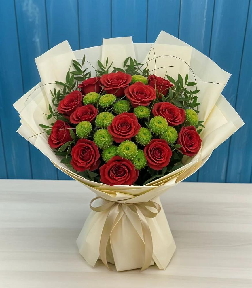 Букет цветов из: Розы и Хризантемы в Лазаревское