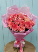Букет 15 Розовых роз Равель в Лазаревское