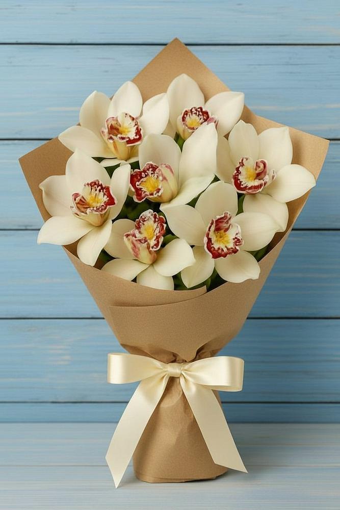 Букет цветов из: Орхидеи и Розы в Лазаревское